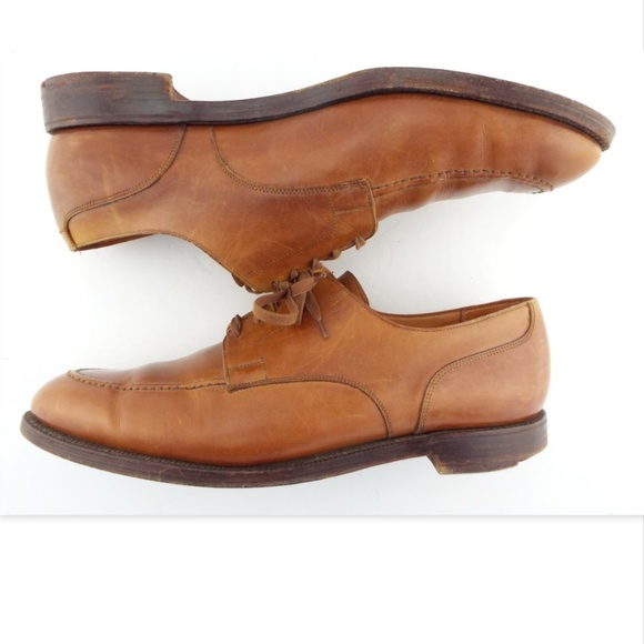 RALPH LAUREN POLO Royal Tan Brown Leather Lace-up Oxford Shoes 12 main image 4